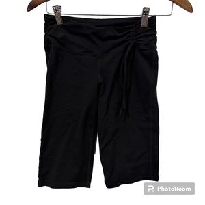 Prana black drawstring legging shorts size XS